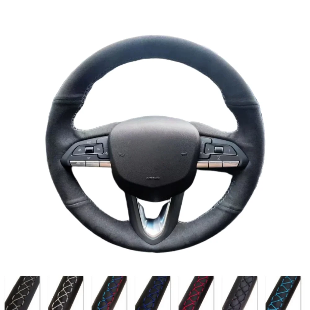 

Braid Car Steering Wheel Cover Wrap Hand Sewing Suede Leather For Cadillac ATS-L XTS XT5 CTS CT6 ATS 28T SRX Escalade 2015