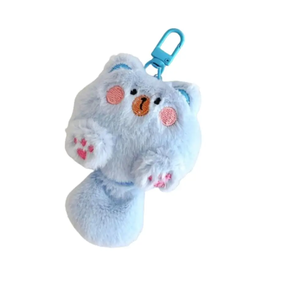 

Backpack Decor Soft Cute Cat Keychain Cartoon Stuffed Rabbit Keyring Fashion Lovely Animal Pendant with Tail Couple