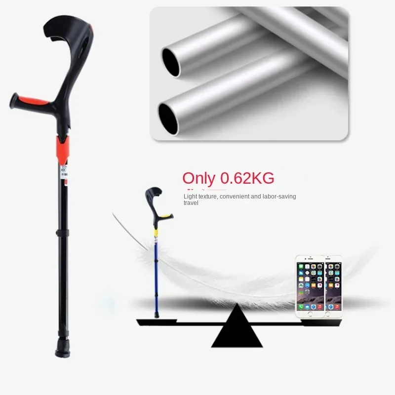 Aluminum Alloy Medical Underarm Crutches, Adjustable Non-slip Mobility Aids Walkers Adults Orthopedic Crutches for Walking
