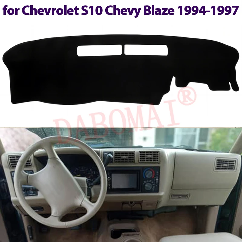 

Солнцезащитный коврик на приборную панель для Chevrolet S10, Chevy Blaze, GMC Jimmy, Sonoma 1994-1997: защита от света, УФ-излучения, нескользящий, ковровый