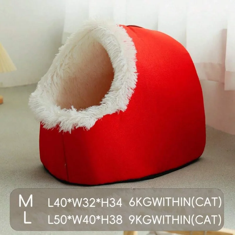 

Мягкая и теплая лежанка-пещера для животных, уютный дышащий домик для мелких животных, идеально подходит для использования в помещении в холодную погоду