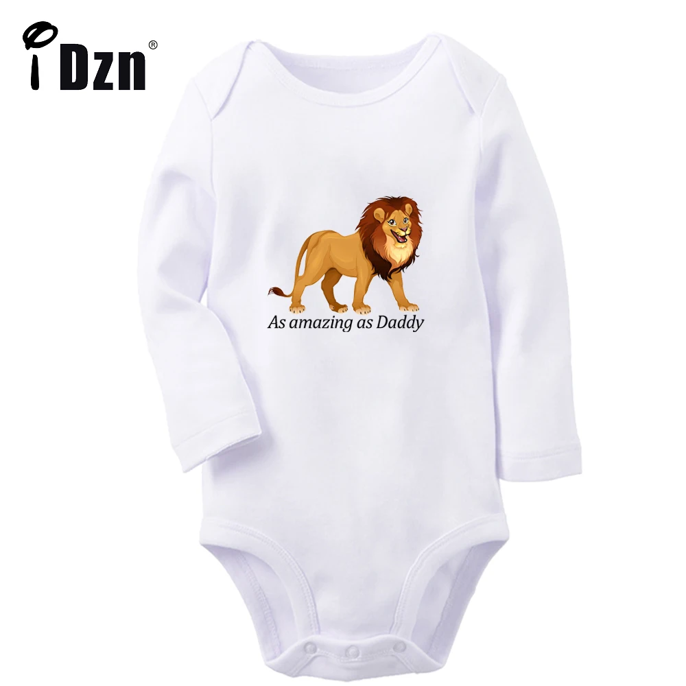 Cute Little Lion Baby Boys Rompers As Amazing As Daddy Baby Girls Bodysuit I Need Milk Infant Long Sleeves Jumpsuit Soft Clothes