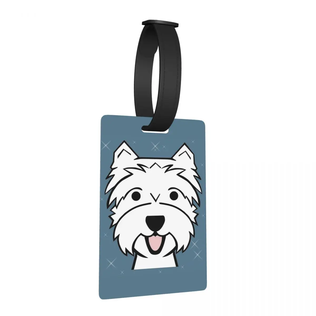 

Вест-хайленд-терьер - Westies - Westie Dogs - Синие багажные бирки для путешествий, милый багажный посад, держатель этикетки, идентификационное имя, адрес