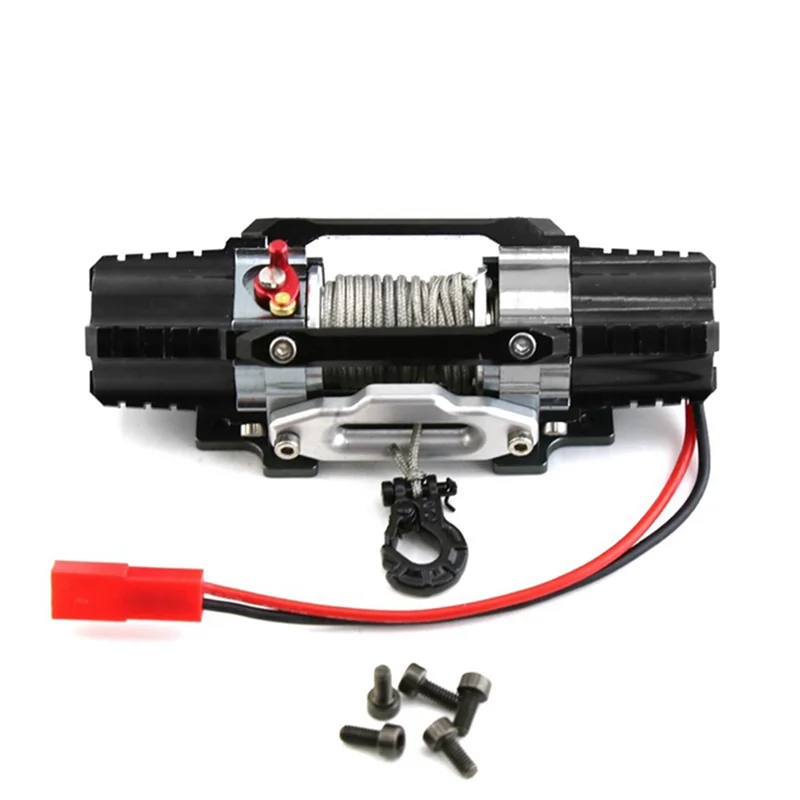 

Dual Motor Metal Simulated Winch for 1/8 1/10 RC Crawler Car Axial SCX10 TRAXXAS TRX4 RC4WD D90 KM2 Upgrade Parts,Black