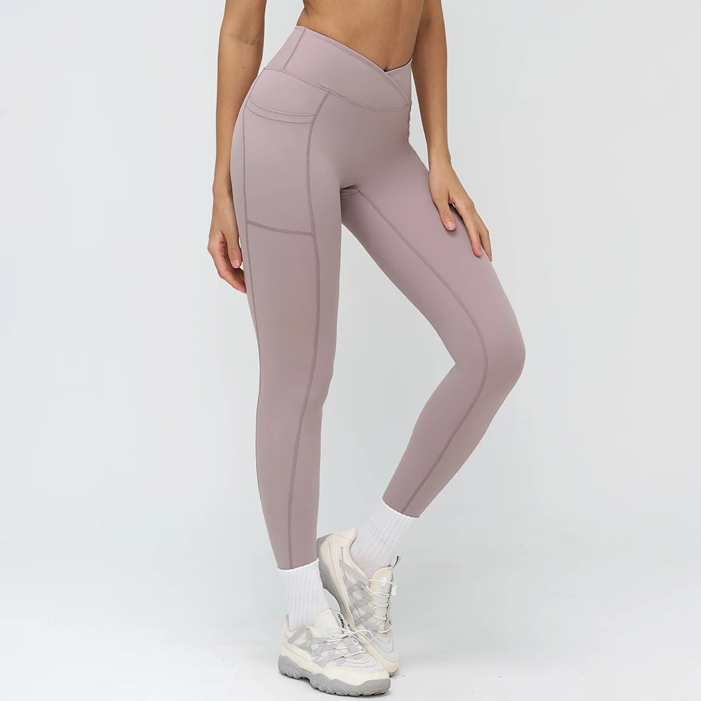 

Леггинсы для йоги с высокой талией, однотонные спортивные штаны, брюки для тренировок в тренажерном зале, женские колготки с карманами, спортивная одежда с эффектом пуш-ап для фитнеса и бега