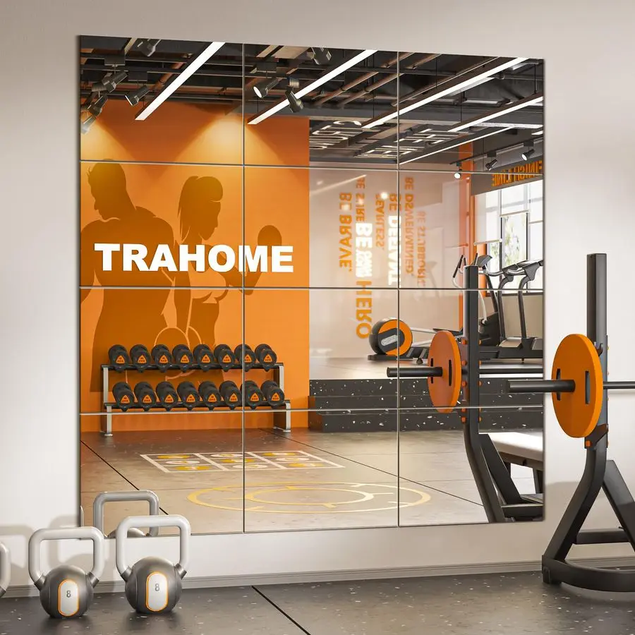 

Wall Mirror Tiles, 16 x12 x12PCS Full Length Home Gym Mirror for Garage, Bedroom, Living Room, Over The Door