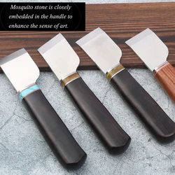 Wooden Handle Leather Trimming Knife DIY Tool Safety Professional Leather Cutting Knife Sharping Skiving Tool With Box