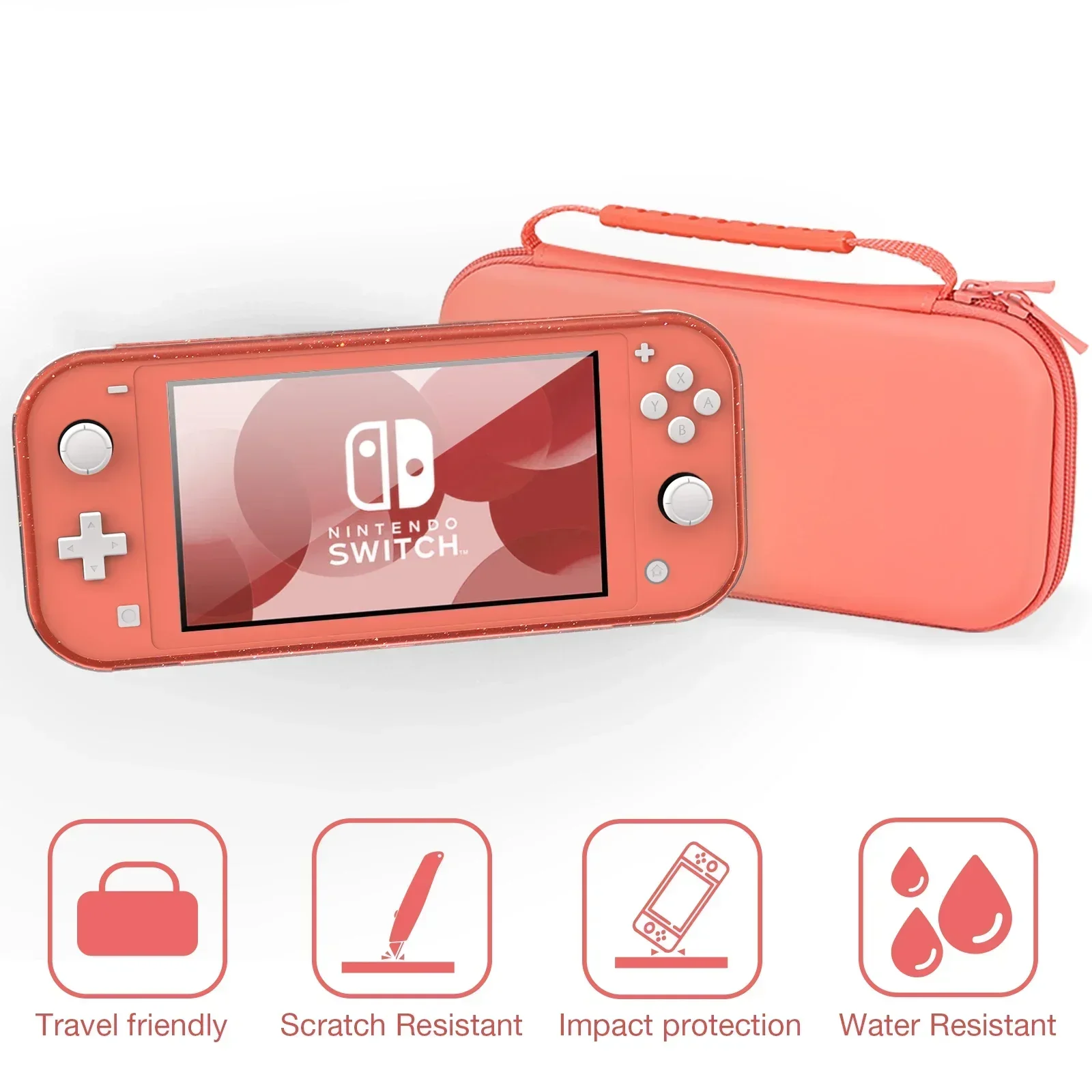 Suitable for Nintendo Switch Lite Portable Travel Handbag with Star Flashing TPU Protective Case Screen and 6 Keycaps handbag