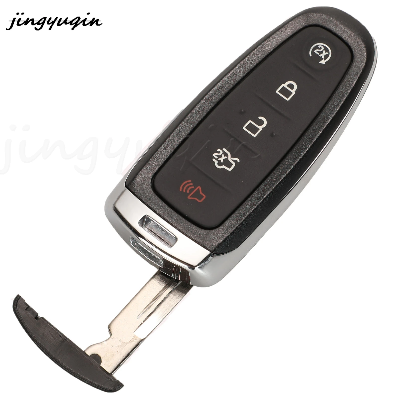 jingyuqin 5 Buttons Replacement Remote Car Key Shell Case Fob For Ford Explorer Edge Escape Flex Taurus with No Chip