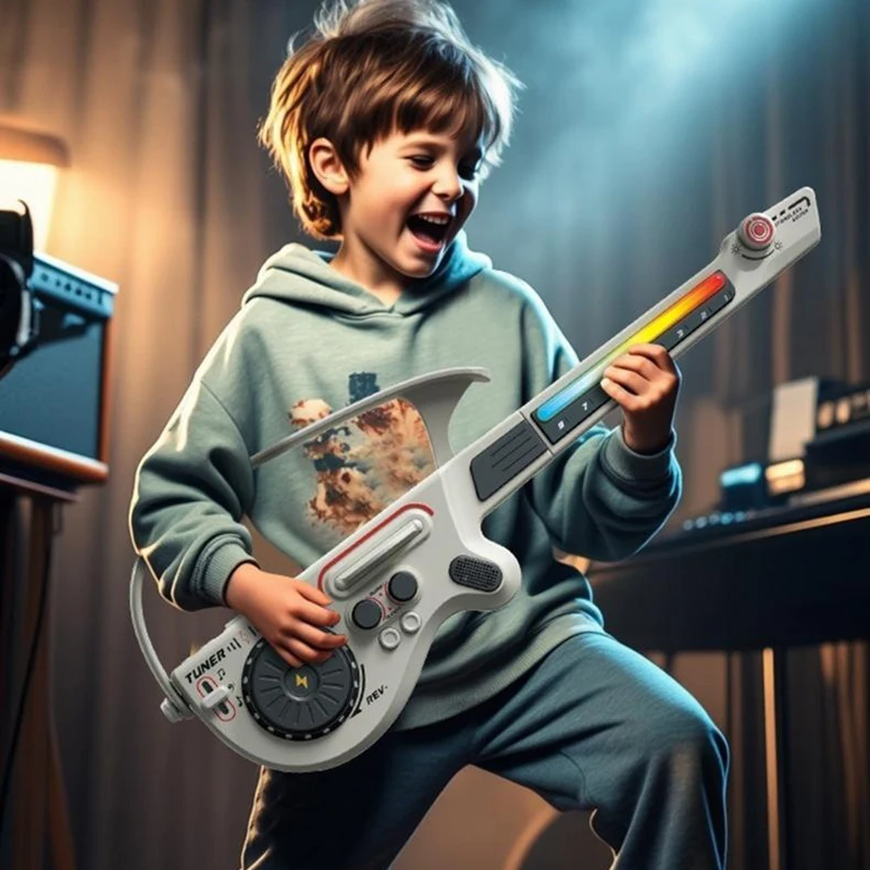 Children Stringless Guitar Multifunctional Foldable Smart Guitars Beginner Bluetooth Connection Guitar Practice Electric Guitar