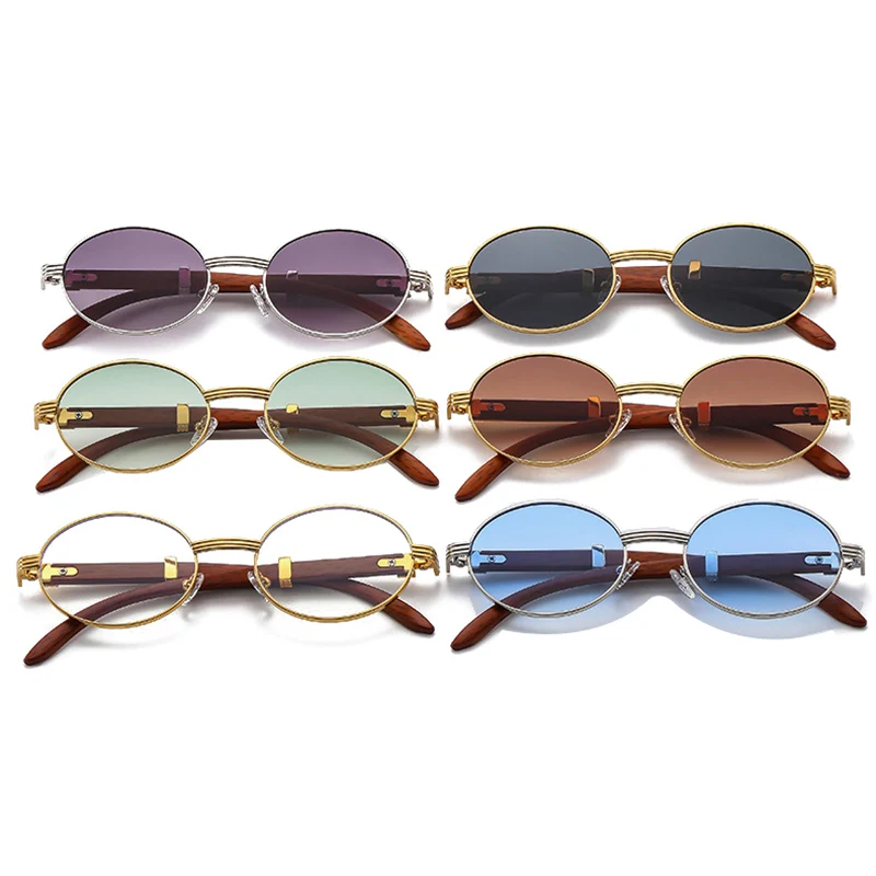 SO&EI Retro Oval Men Sunglasses Fashion Brand Designer Clear Gradient Lens Eyewear Women Luxury Sun Glasses Shades UV400