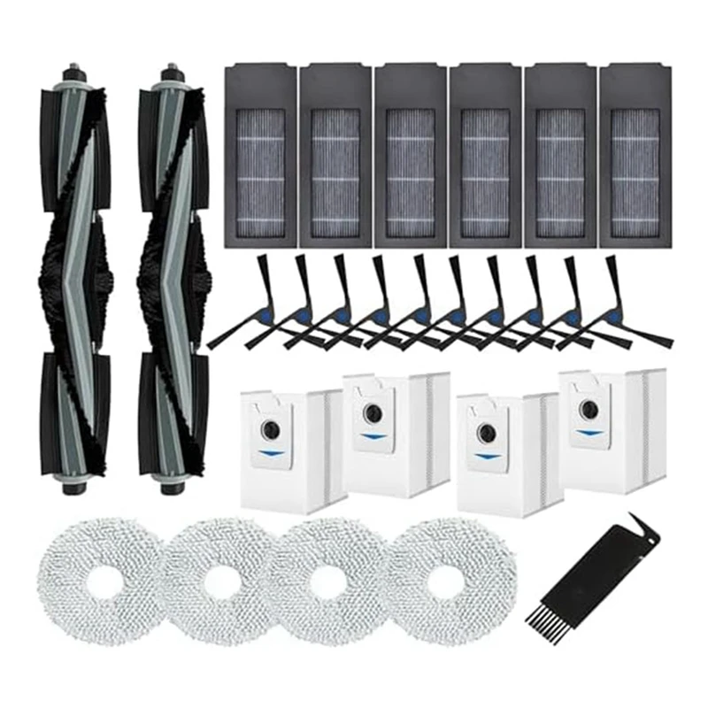 1Set Replacement Accessories For Ecovacs Deebot X2 Omni/X2/X2 Pro/DEX86 Cleaner Filters, Side Brushes, Mop Pads Roller Brush