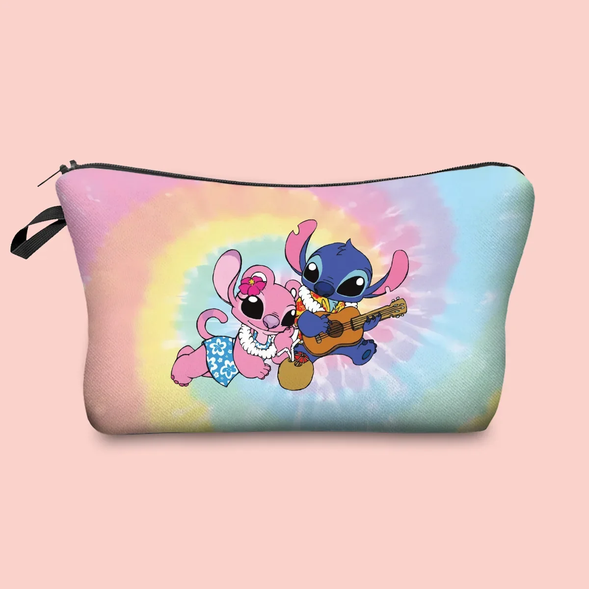 Disney Stitch Makeup Bag Cute Kawaii Cosmetic Bag Sanitary Napkin Cosmetic Key Headphone Pencil Case Storage  Wash Bag Gift