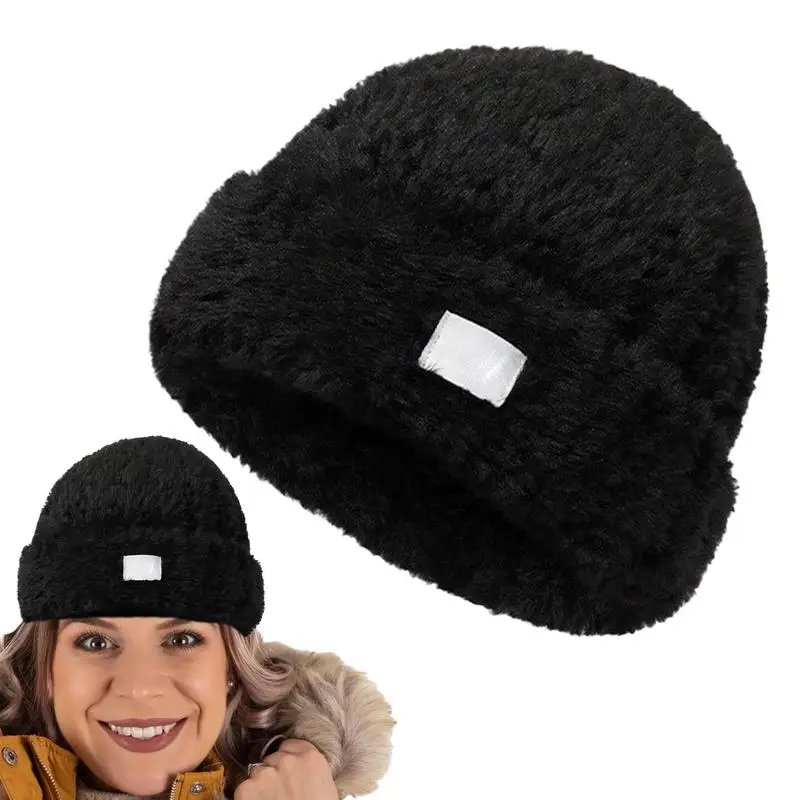 Stylish Soft Beanie Hat For Men Women Outdoor Beanie Ski Hat Winter Beanie Hats Plush Ski Hat Beanie Wind-Resistant Knit Ski Hat