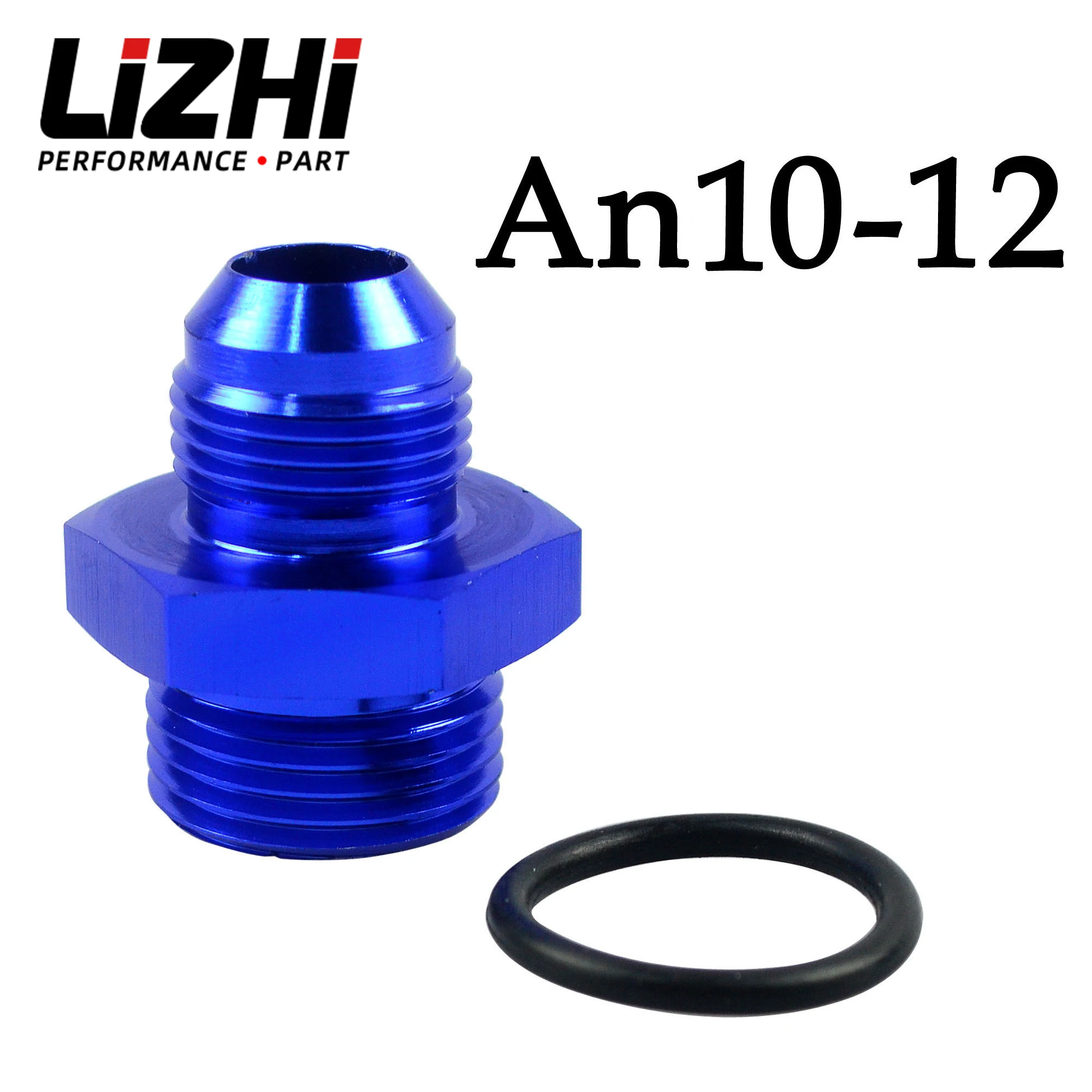 LIZHI RACING - AN10-10AN MALE to Straight Cut Male AN12 -12AN Fittings Adaptor w/O-Ring LZ-SL920-10-12-011