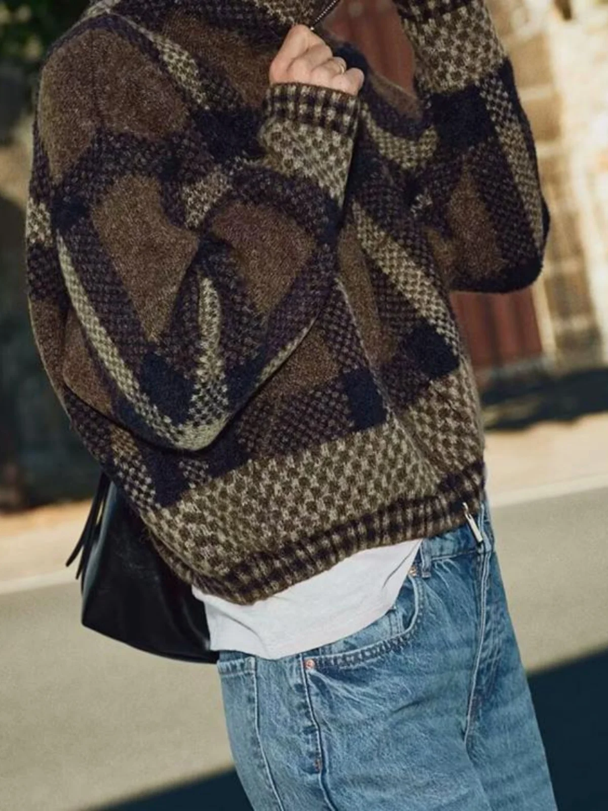 

Fall 2024 New Arrival Women's Faionable Versatile Plaid High Collar Long Sve Ele Casual Jaet Outerwear 580206