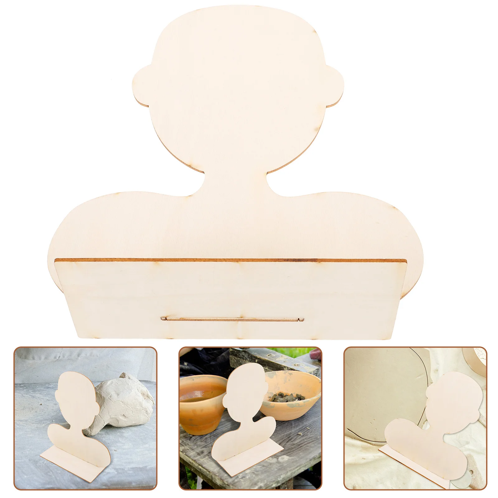 Tablero blanco de madera para mujer, retrato 3D hecho a mano, arte artesanal, fabricación de arcilla, pintura, decoración, suministros de cerámica