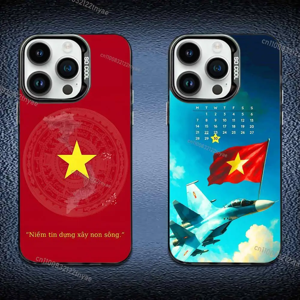 

Vietnam Phone Case For iPhone 17,16,15,14,13,12,11 Pro Max Plus Colorful Gradient Soft TPU Black Cover