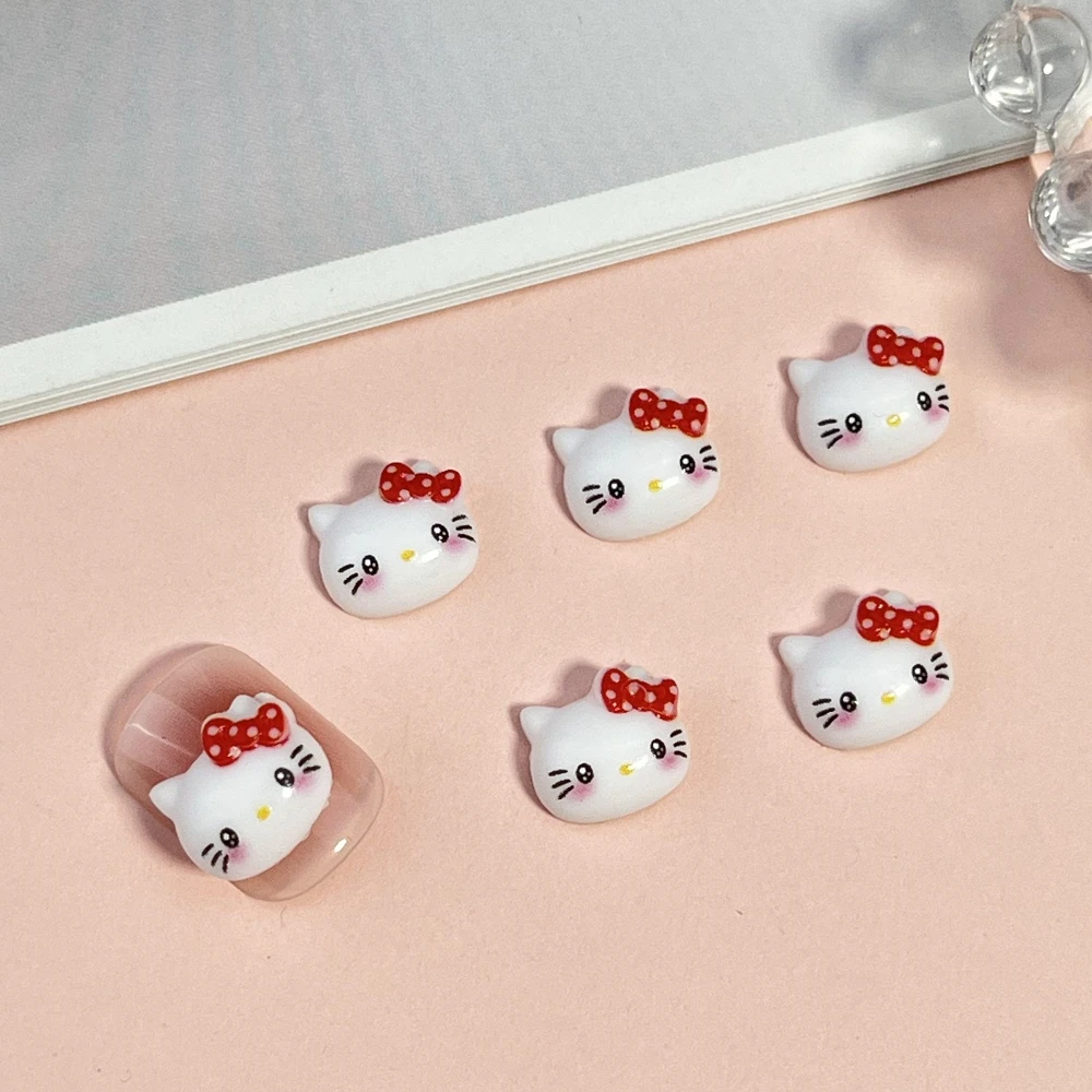 20 piezas promoción de ventas nuevo lindo Mini dibujos animados de resina gato juguetón adorno trasero plano 3D Steric Diy decoración chica accesorios de uñas