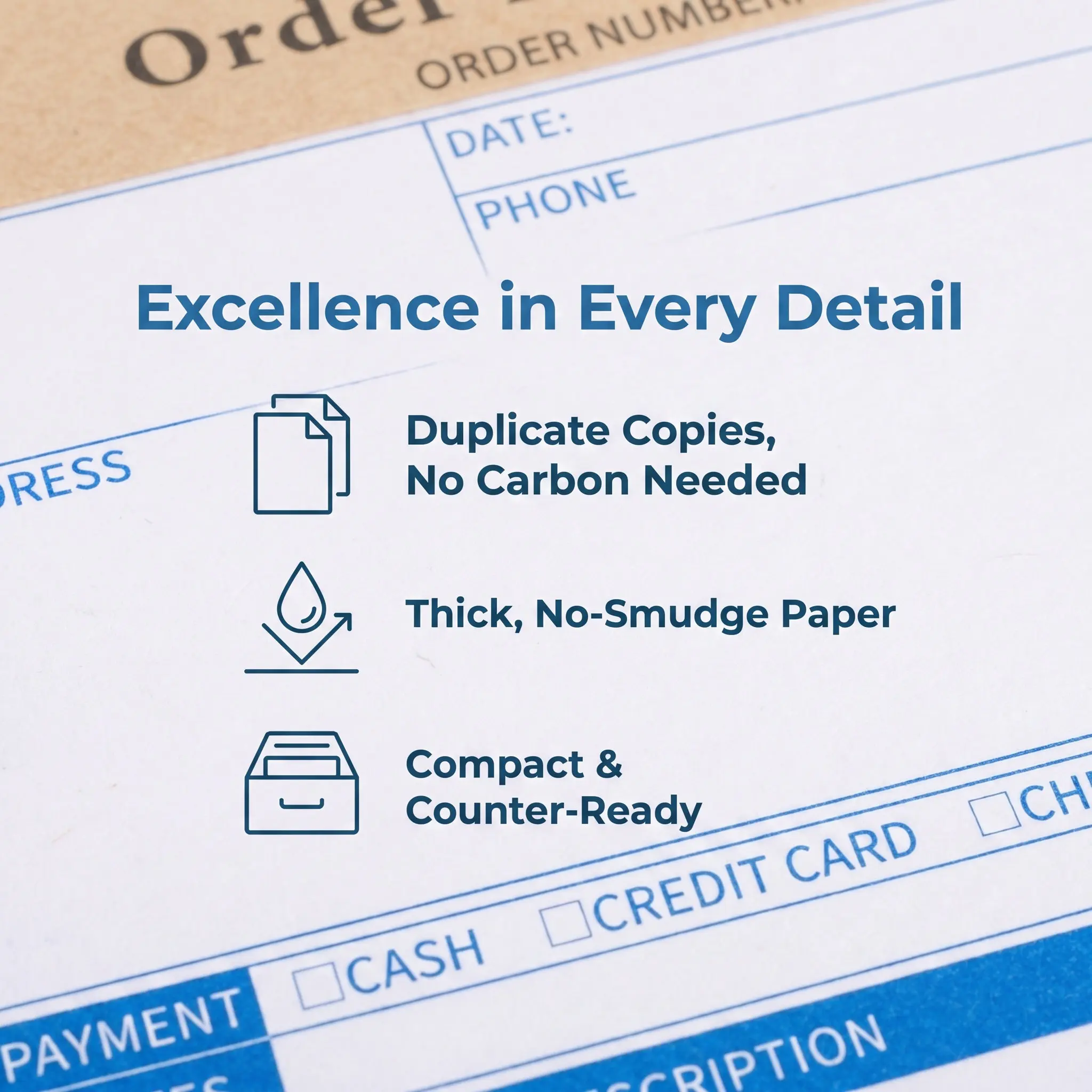 5Pcs Business Order Forms 2 Part Invoice Receipt Book Duplicate Pad for Small Business Vendor Sales Booklet Invoice Receipt Book