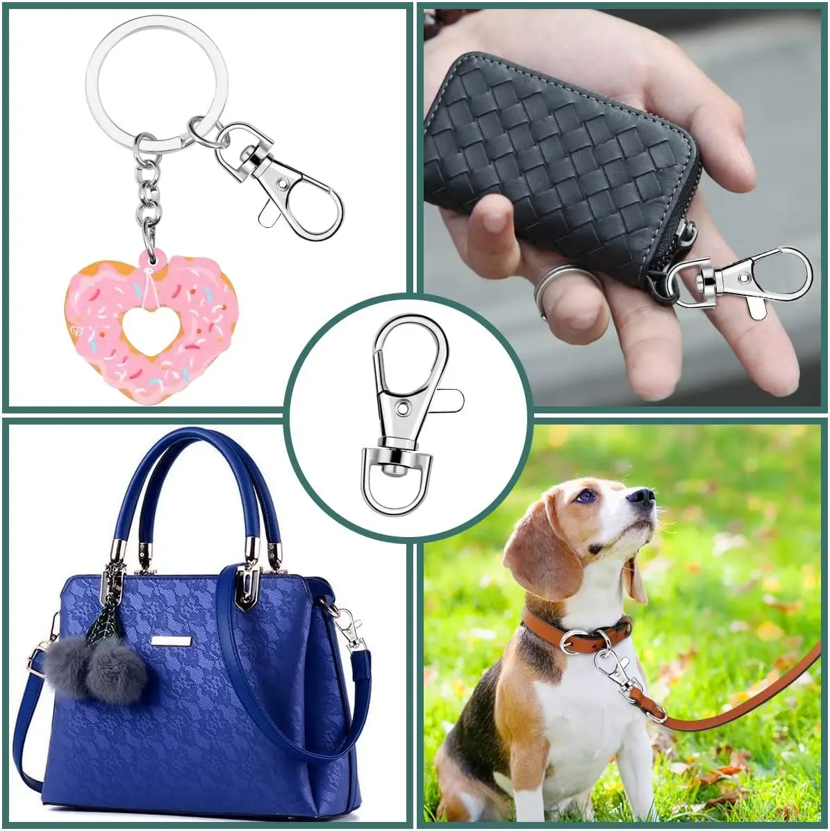 Rotating Spring Hook Set for Keychains and DIY Crafts