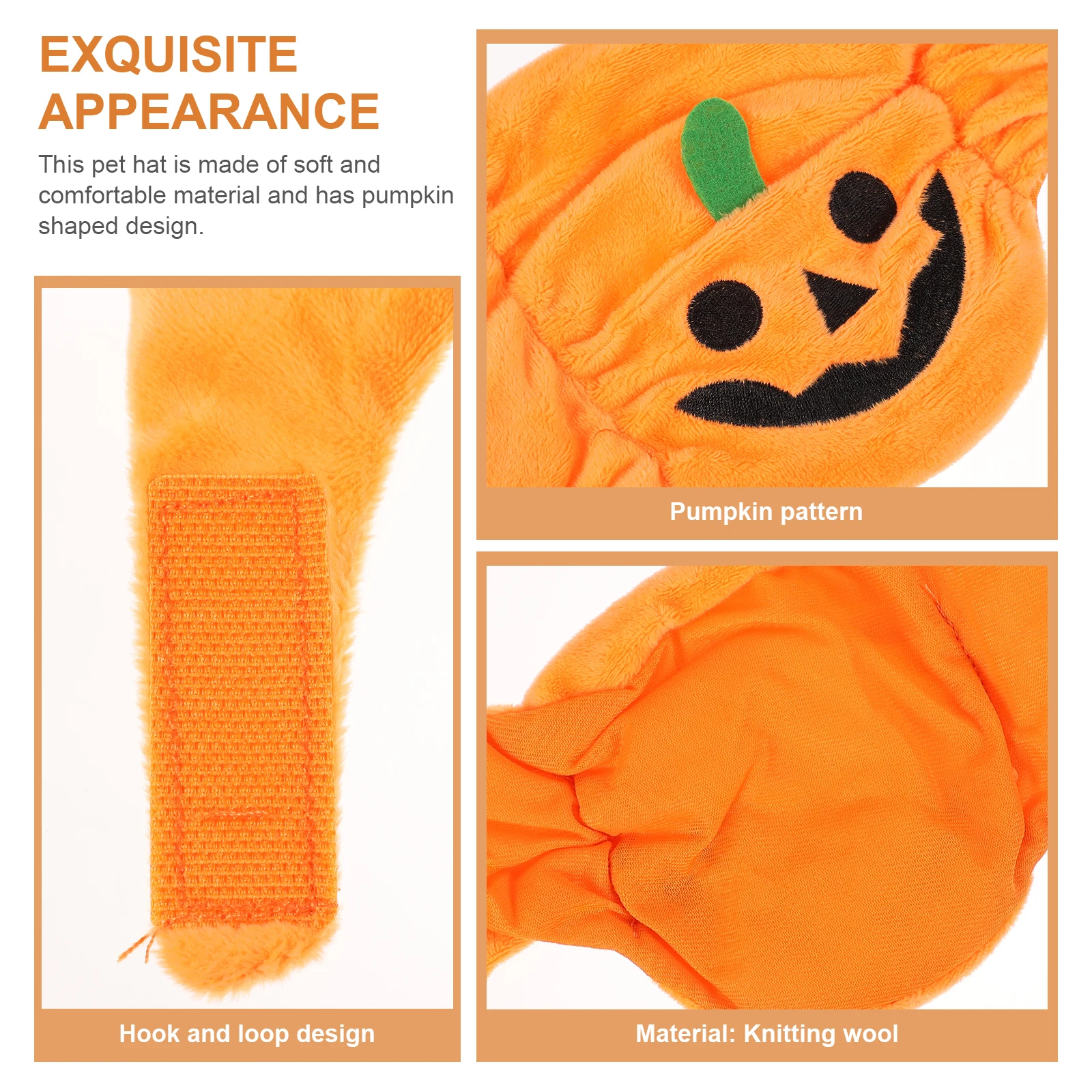 

Pumpkin Shaped Hat Cat Head Decoration Costume Hat for Pet Cat Dressing Hat Halloween Cat Costume