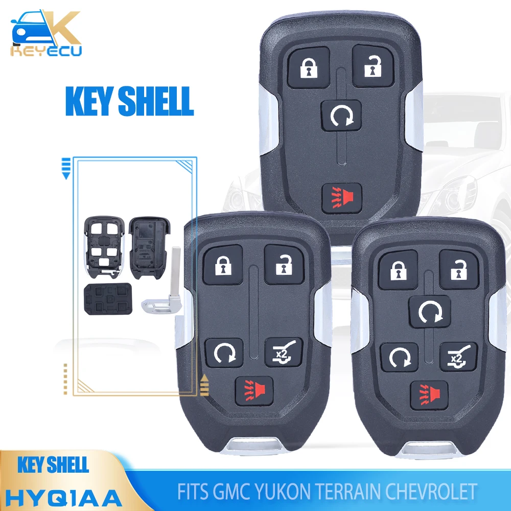 KEYECU Smart Remtoe Key Shell Case 4/5 Button Fob for GMC SIERRA Chevrolet Silverado 2019 2020 2021