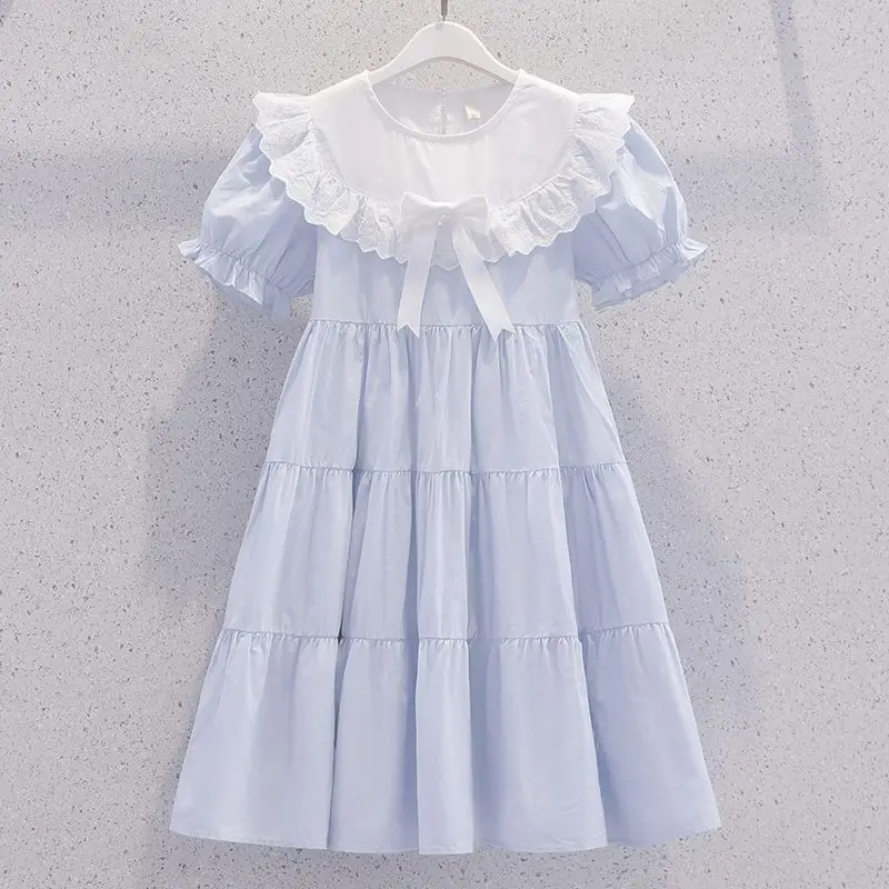 

Girls Casual Dresses Fashion Girl's Dress Princess Dress Summer New Lace Trim Tiered Cake Dress Flower Girl Dresses