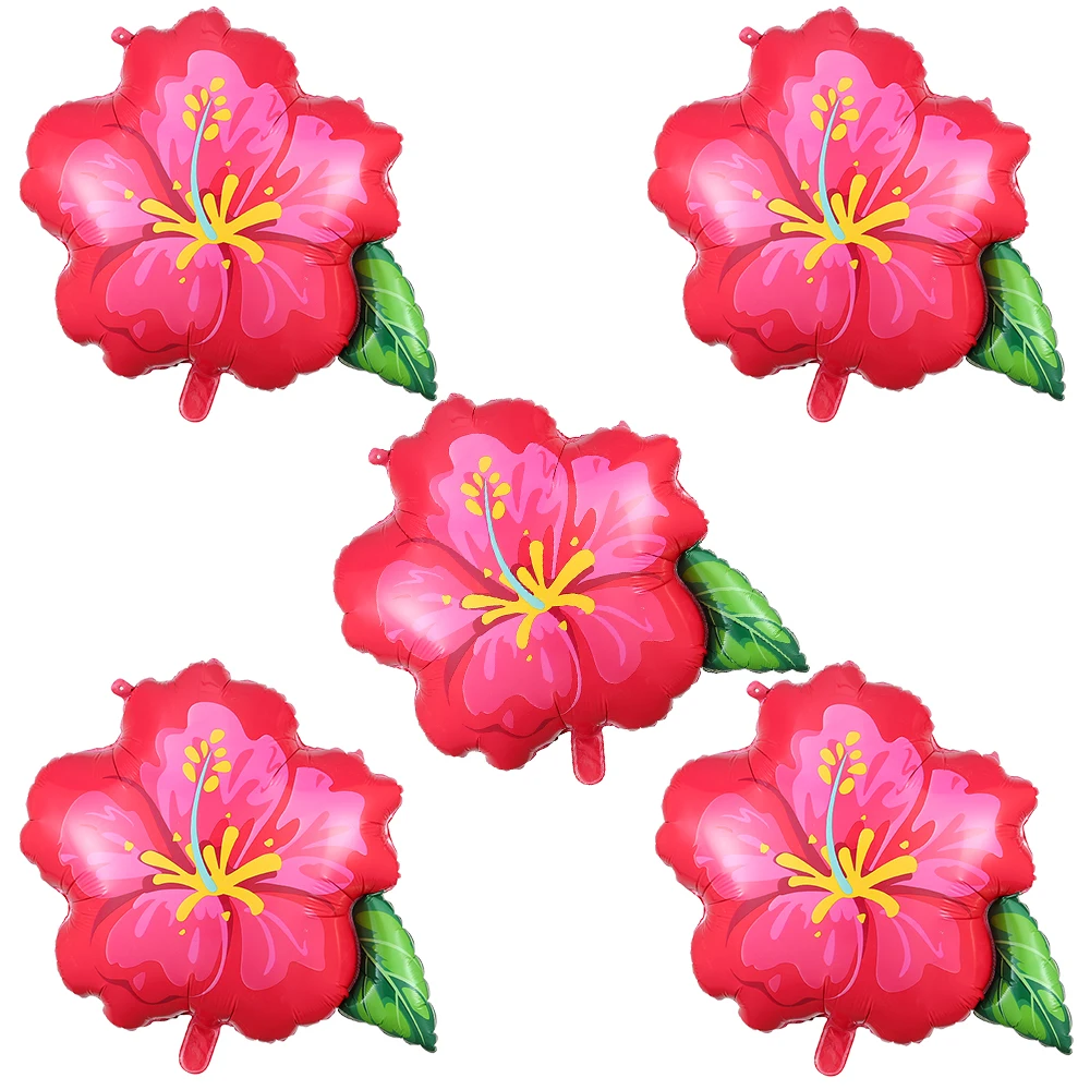 Ballons à fleurs d'hibiscus tropicales, décoration de fête hawaïenne, pour anniversaire, mariage, plage d'été, fournitures de fête prénatale, 3/2/1 pièces