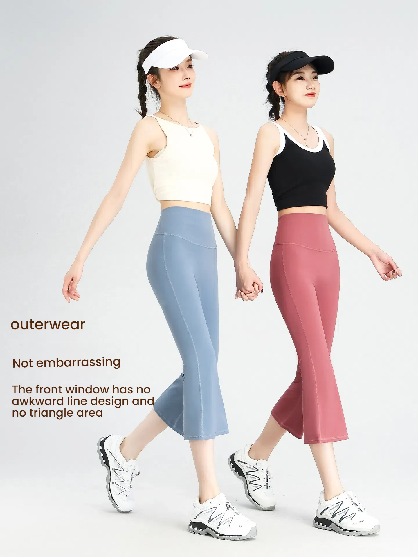 

Summer High Waist Yoga Pants Women Flare Leggings Gym Running Thin Quick-Dry Bootcut Calf-Length Pants Woman clothing