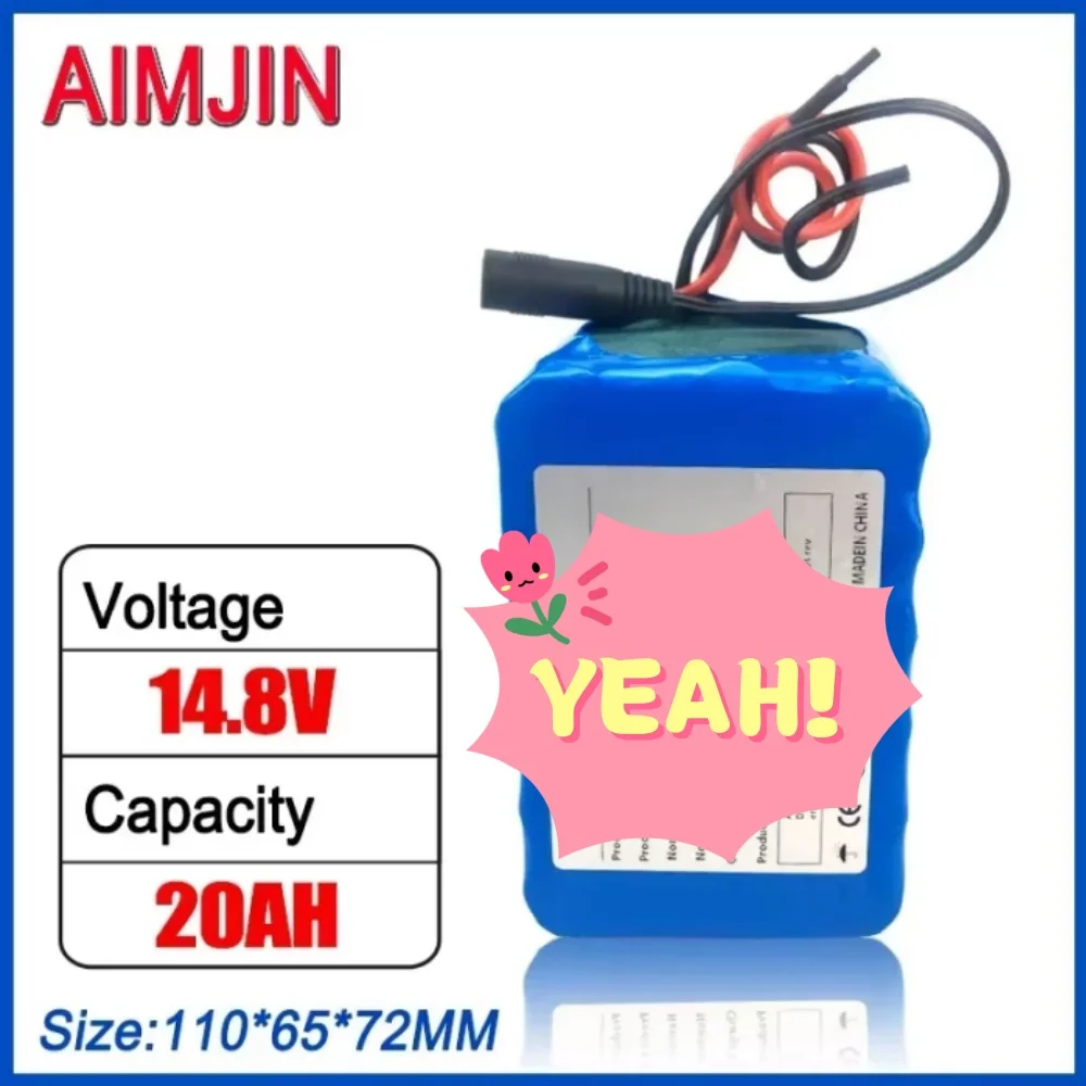 NEW 4S6P 14.8V 20Ah  Li-Iom Battery Pack 18650 for Night Fishing Lamp Heater Miner's Amplifier Batteries with BMS+16.8V Charger