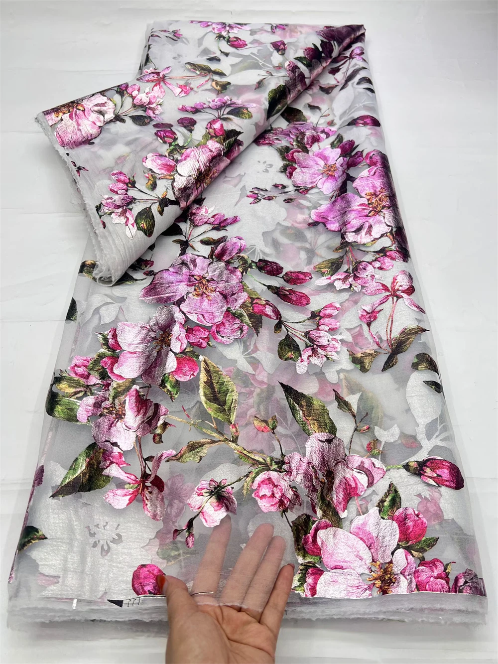 2026 Latest African Brocade Lace Fabric Nigerian Jacquard Lace Fabric Organza Lace for Evening Prom for Women Dresses view 4