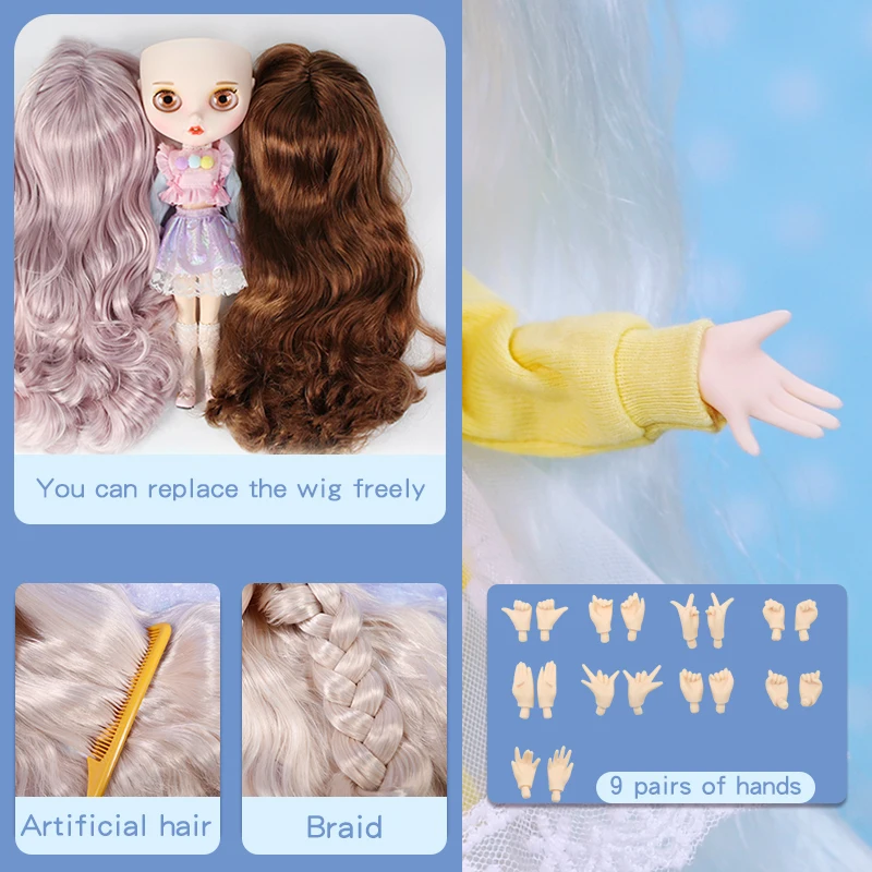 ICY DBS ブライスドール プリンセスドレス レインボーヘアカラー フェアスキン マットフェイス 30cm BJDドール 服付き 女の子向け フェスティバルギフト