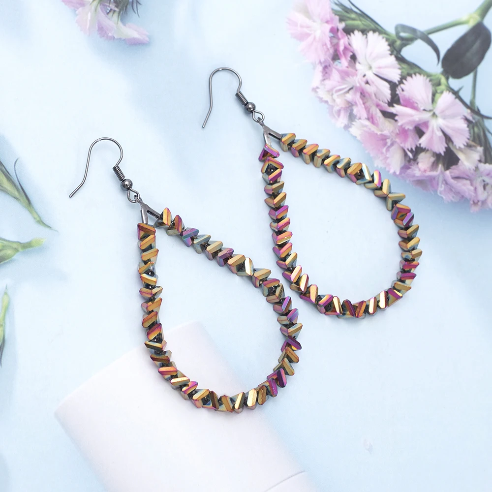 Neue handgefertigte Perlen-Ohrringe in Tropfenform für Damen, Vintage-Luxus, Imitationskristall, elegant, Trend 2026, für Urlaub und Alltag, Schmuck – Detail 6