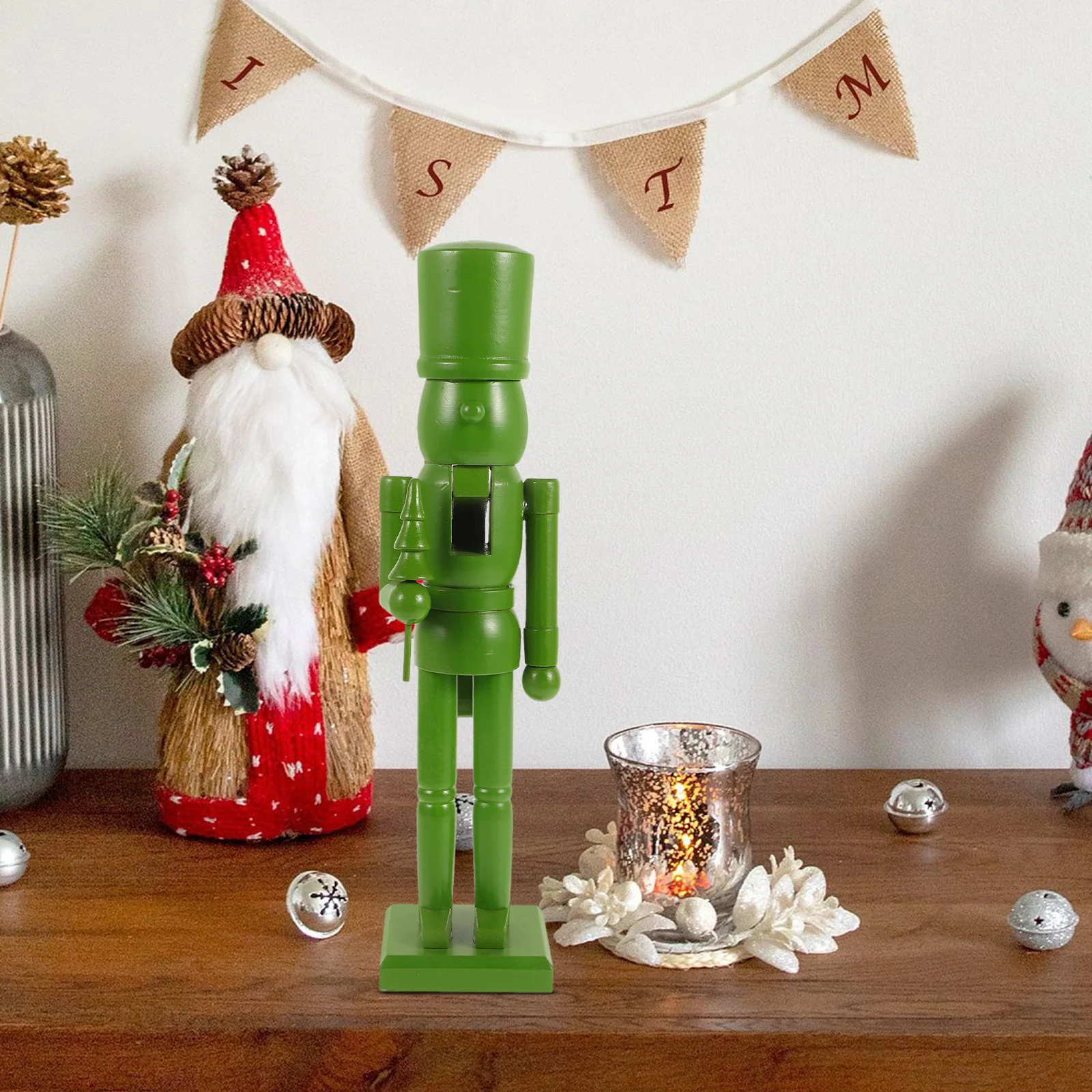 

Nutcracker Puppet Figure Xmas Nutcracker Solid Color Multiuse Photo Prop Adorable Reusable Christmas Supplies Christmas Supplies