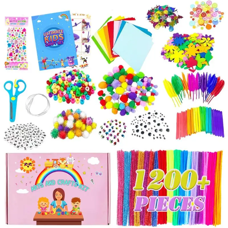 

Товары для декоративно-прикладного искусства для детей, обучающие художественные соломинки, помпоны, набор пуговиц, развивающие игрушки ручной работы, набор материалов для 3 лет