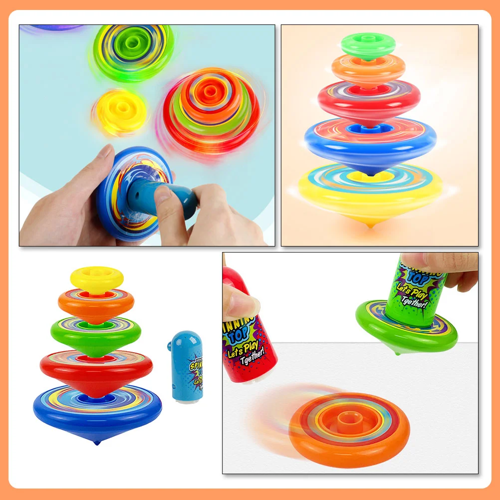 Funny Spinning Top Gyro Toys Hand Turning Luminous Stacking Tops Manual Rotating Tops Children Birthday Gifts