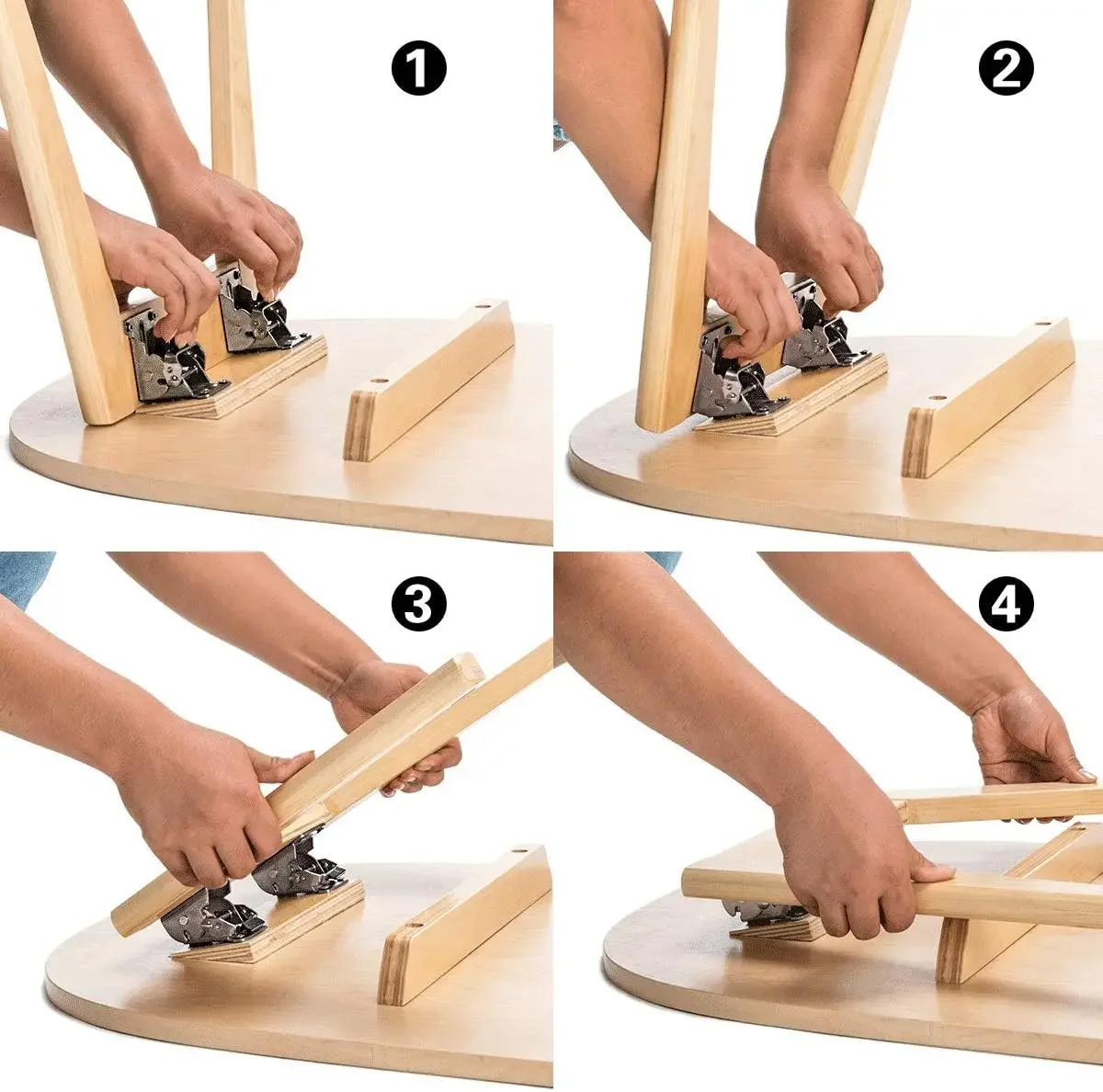 4 Stuks Opvouwbare Beugel Opvouwbare Vergrendeling Scharnier Lock Uitbreiding Ondersteuning Beugel Zelfsluitende Scharnier Met Schroeven Voor Tafel Bed been Voeten