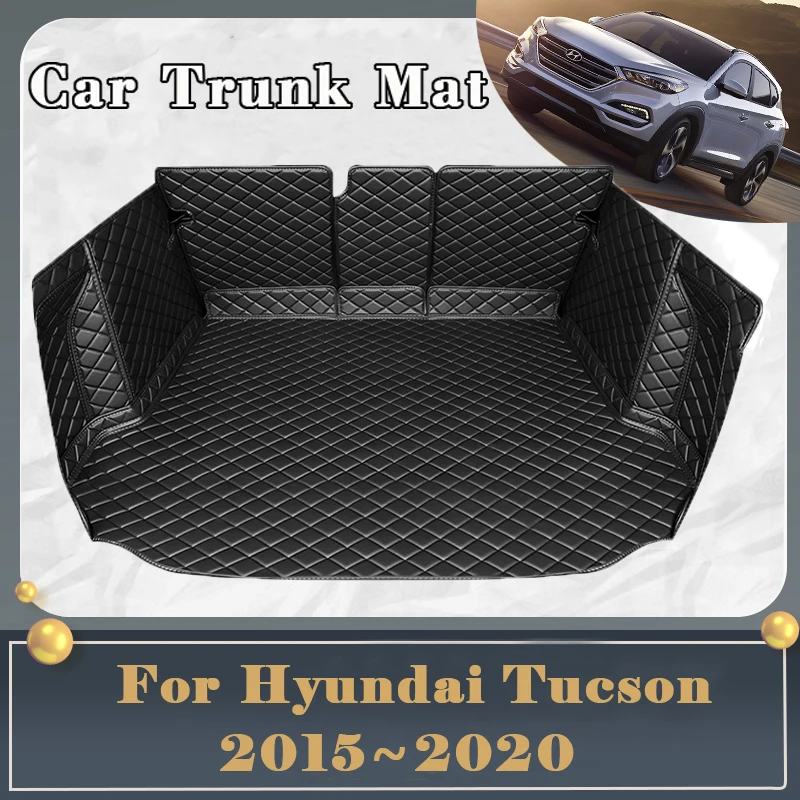 

Car Trunk Mat For Hyundai Tucson TL 2015~2020 Dirt-resistant Fully Surrounded Trunk Mat Rear Cargo Tray Car Accessories 2019