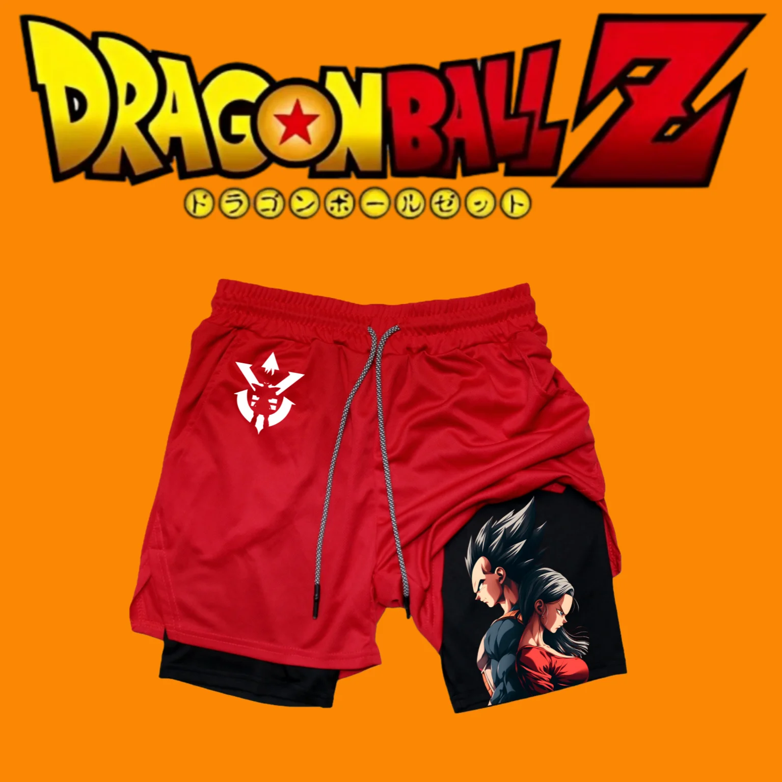 Dragon Ball Anime Printed Sports Shorts for Men and Women, Fashionable Summer 100% Pure Cotton Casual Two-piece Shorts