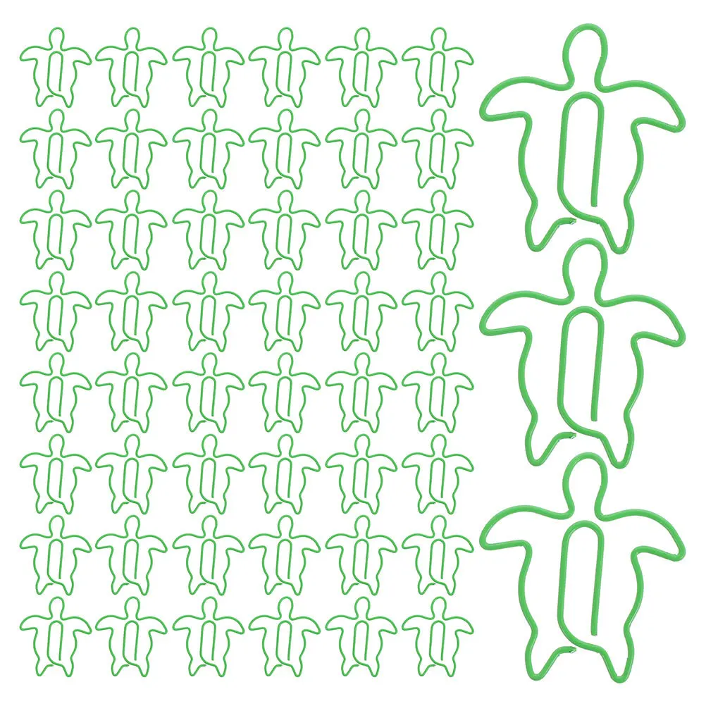 120 Stück Büroklammern mit Meeresschildkröten aus Metall, niedliche Tierform, für Büro, Schule, Akten, Dokumente, Organisatoren, dekorative Büroklammern aus Metall