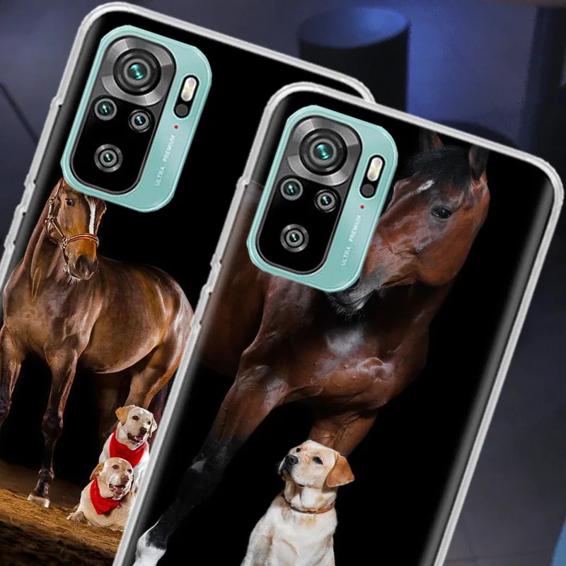 Domineering Cool Horses And Dogs Phone Case For Xiaomi Redmi Note 12 11 Pro Plus 5G 12S 10S 11S 4G 11T 11S 11E 10 9T 9 9S 8 8T 7