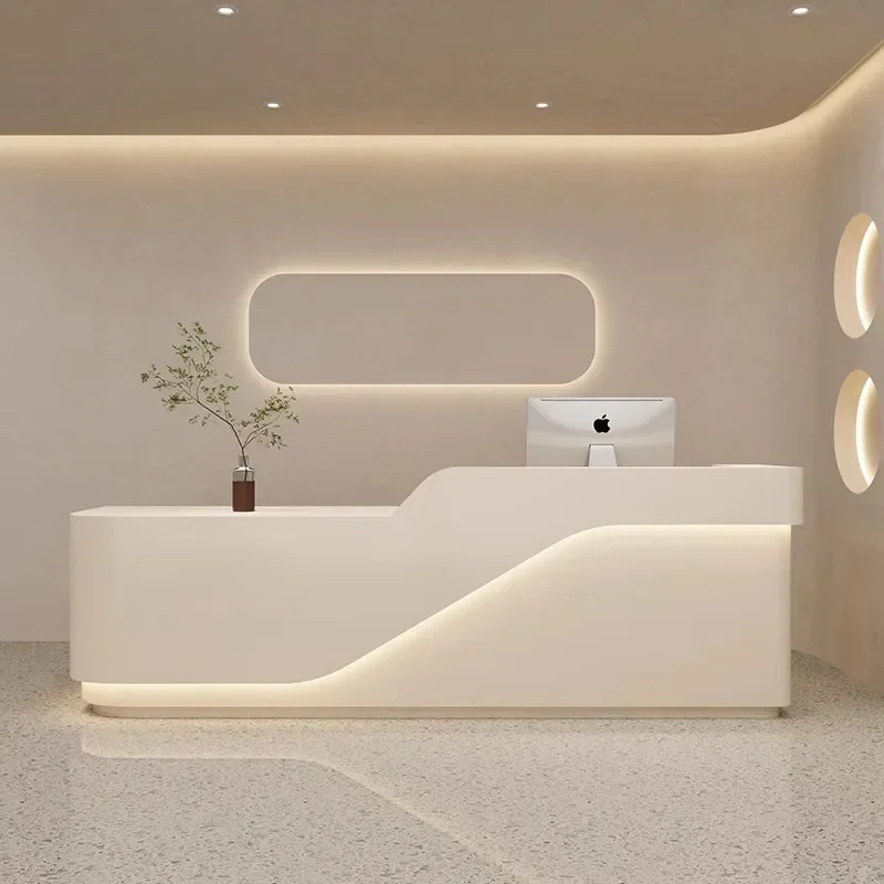 

Small Church Pulpit Salon Reception Desk Lectern White Wooden Podium Mobile Checkout Counter Retail Table Kassentisch Furniture