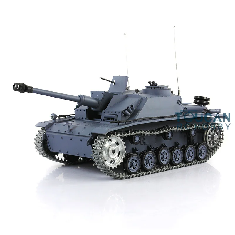 Heng Long 1/16 Scale Remote Control RC Tank 7.0 Customized Stug III 3868 Metal Tracks Wheels Model Toys For Boys TH17423-SMT5