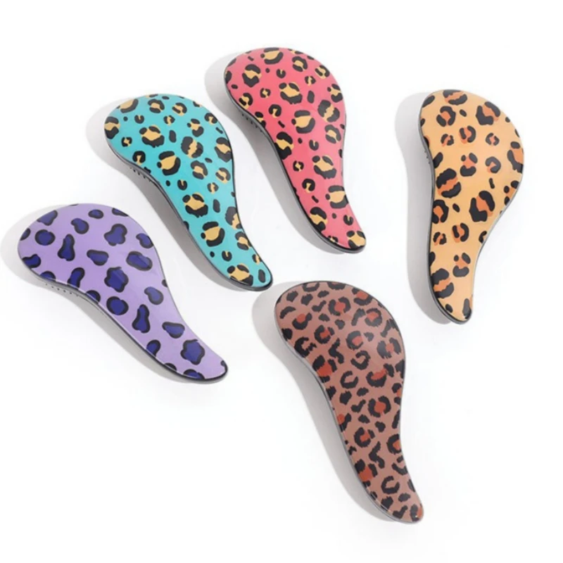 Magic Colorful Lepord Combs Anti-static Massage Hair Brush Tangle Detangle Shower Massage Hairbrush Comb Salon Hair Styling Tool