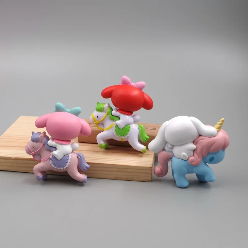 3 Style Cinnamoroll Anime Figure 5CM Unicorn Cake Decorative Accessories Cute Doll Pvc Material Toy Children for Gifts