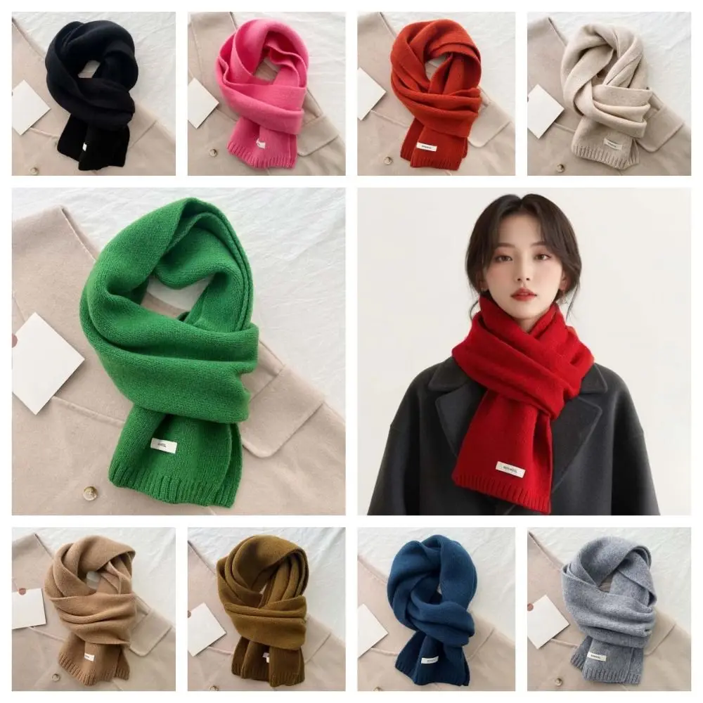 

Шаль однотонный вязаный шерстяной шарф морозостойкий мягкий длинный утолщенный шейный платок классический универсальный зимний теплый шарф пара