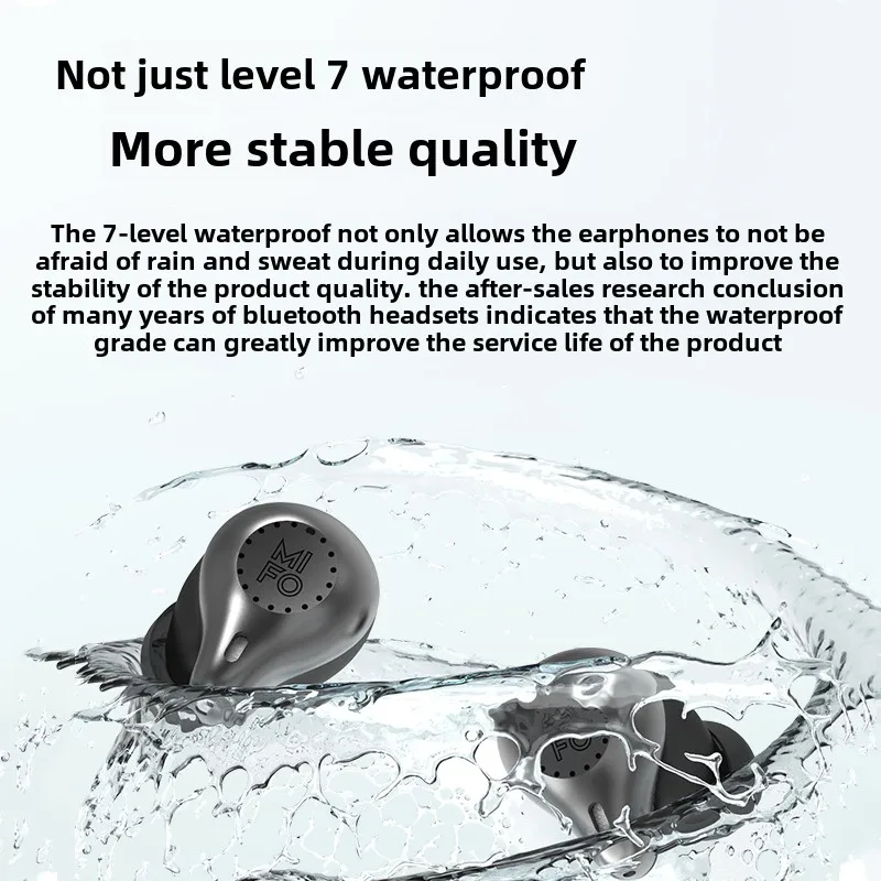 MIFO O5 Третья наушники-вкладыши Bluetooth 5,4 Водонепроницаемые спортивные наушники с шумоподавлением Bass True Wireless Наушники с длительным сроком службы батареи