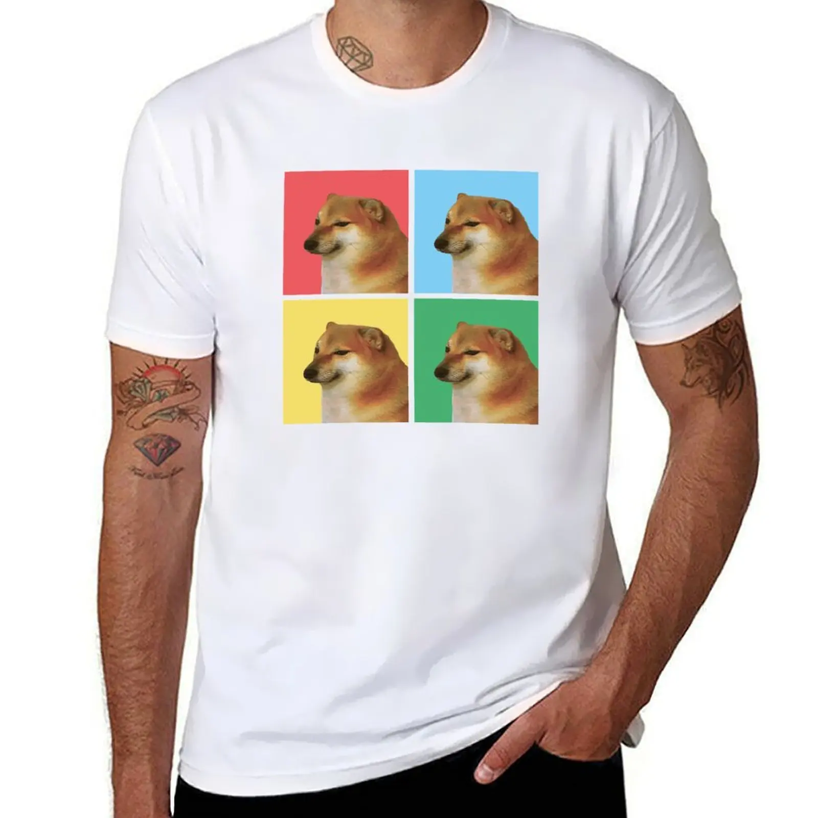 

Cheems - Doge Cover T-Shirt cotton t shirts man 100% t shirt man luxury T-Shirt