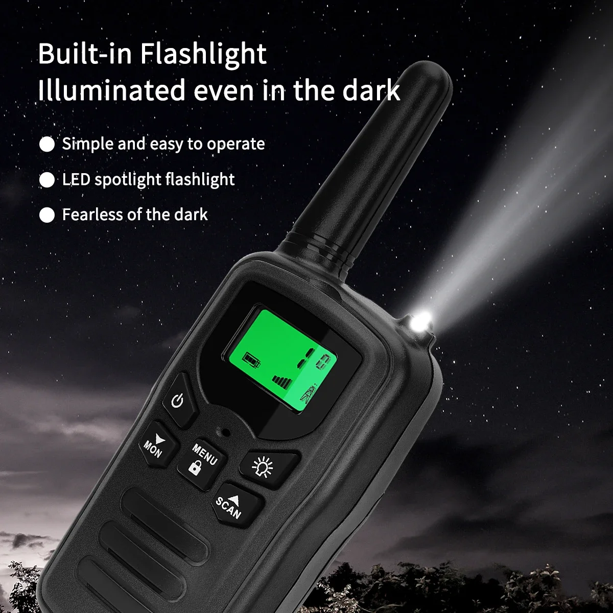 

2Pcs ABBREE BF-T5B Walkie Talkies Transceiver Walkie-talkie 22CH VOX Flashlight LCD Two Way Radio Portable Radio Transmitter